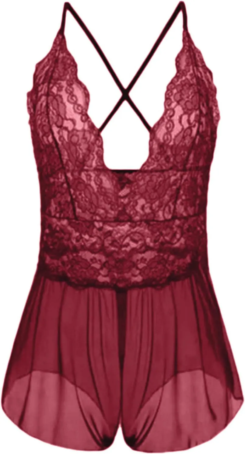 Women Fashion Lingerie Roleplay Lingerie Sexy Women Costumes Red Plaid Lace Sexy Garter Lingerie Set with Choker