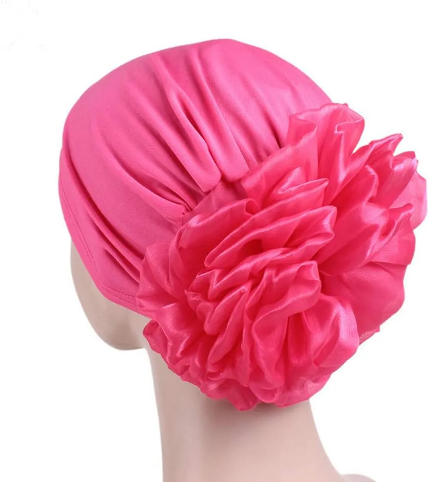 Women Flower Elastic Turban Beanie Head Scarf wrap Chemo Cap hat for Cancer Patient