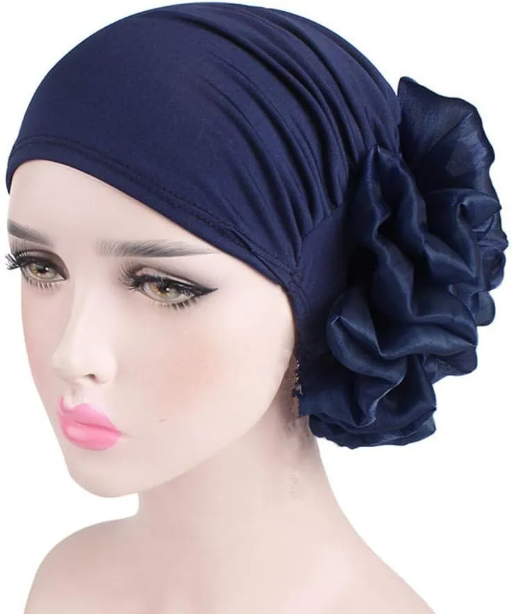 Women Flower Elastic Turban Beanie Head Scarf wrap Chemo Cap hat for Cancer Patient