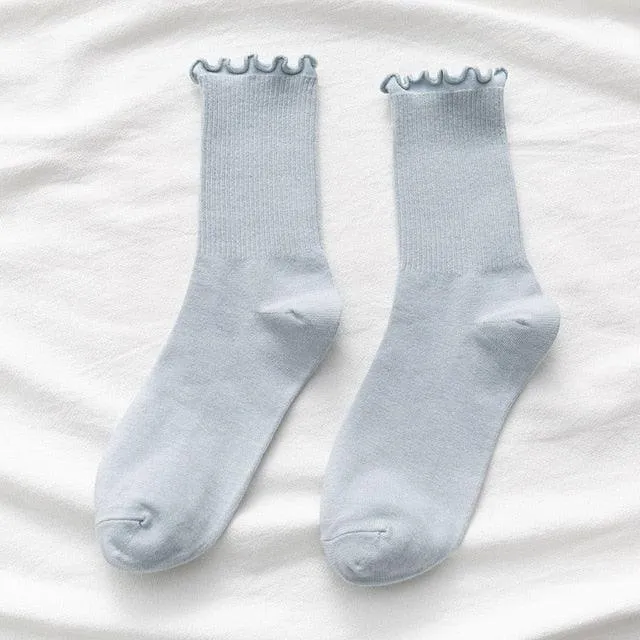 Women Frilly Ruffle Socks Lolita Style