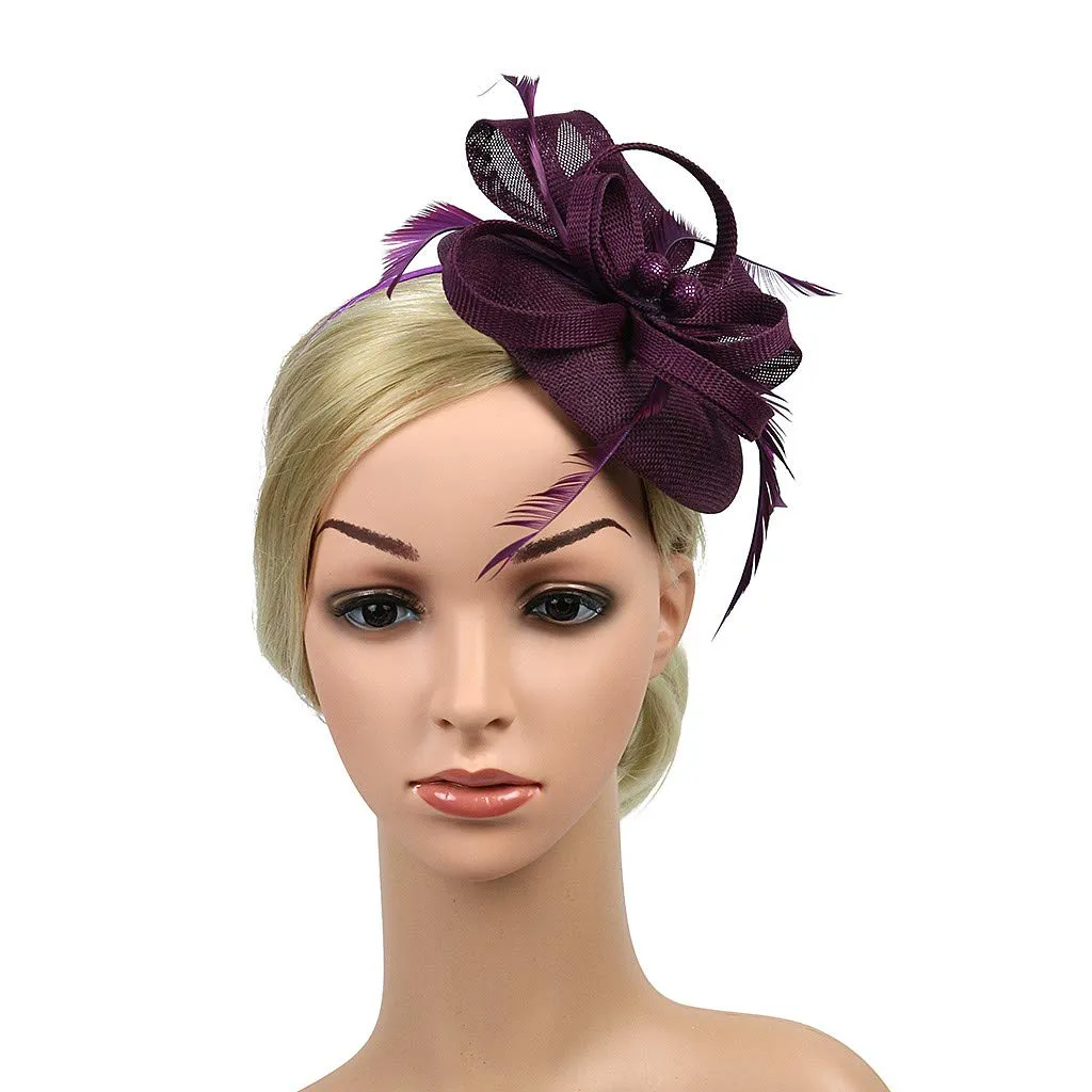 Women Girl Fascinators Hair Clip Vintage Wedding Fashion for Cocktail Ball Wedding Ascot Hats Flower