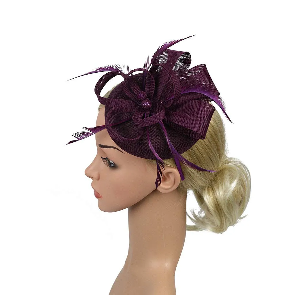 Women Girl Fascinators Hair Clip Vintage Wedding Fashion for Cocktail Ball Wedding Ascot Hats Flower