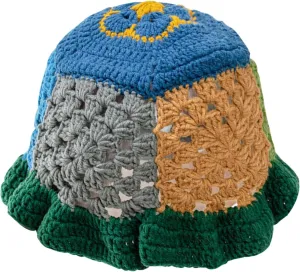 Women Knit Hat Crochet Bucket Hat Fish Hat Handmade Floppy Knitted Hats Floral Bohemian Casual Beach Hat