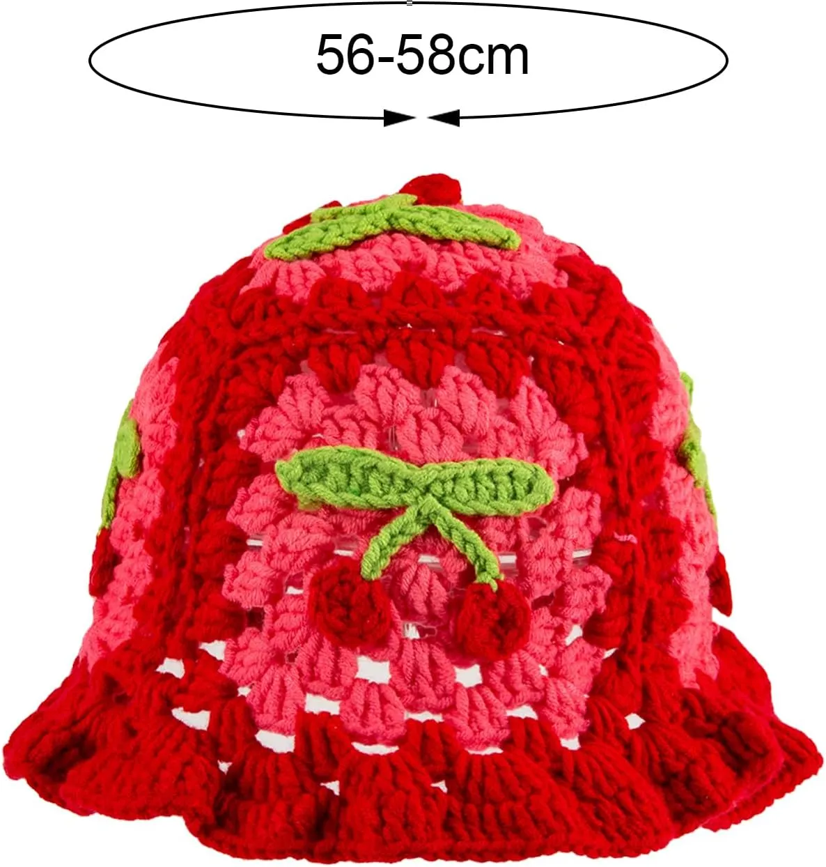 Women Knit Hat Crochet Bucket Hat Fish Hat Handmade Floppy Knitted Hats Floral Bohemian Casual Beach Hat