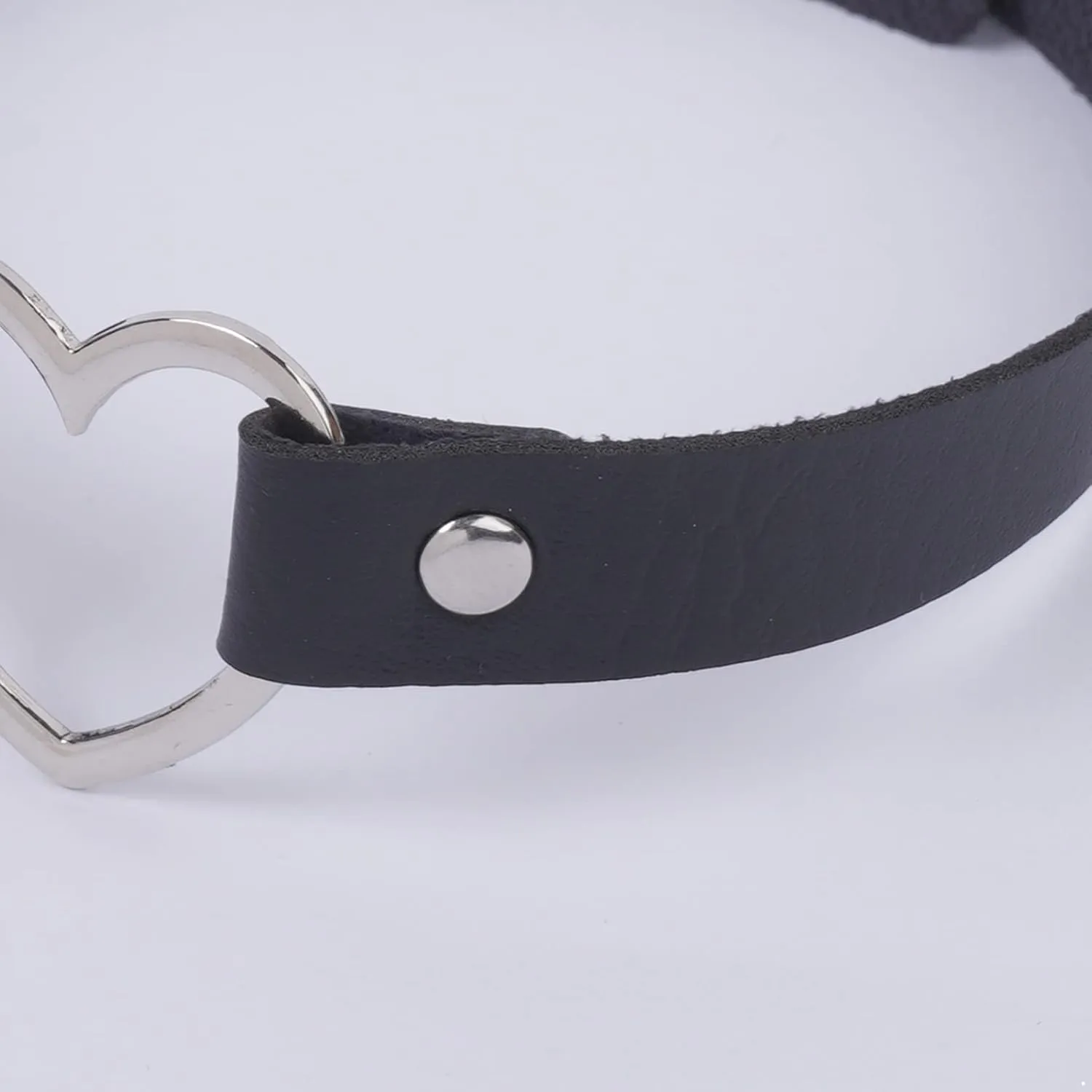 Women Leather Choker Collar Gothic Punk Rock Half Finger Rivets Gloves Adjustable Neck Collar for Halloween Costume