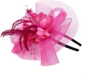 Women Organza Dress Fascinator Lady Cocktail Tea Party Church Vintage Wedding Fashion Bridal Flower Hat