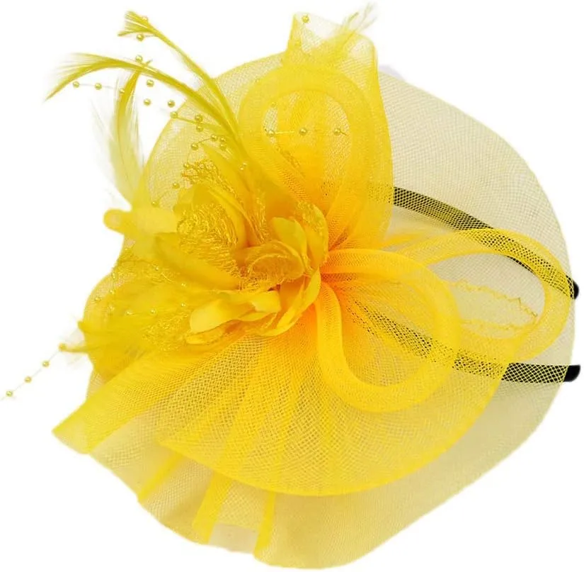 Women Organza Dress Fascinator Lady Cocktail Tea Party Church Vintage Wedding Fashion Bridal Flower Hat