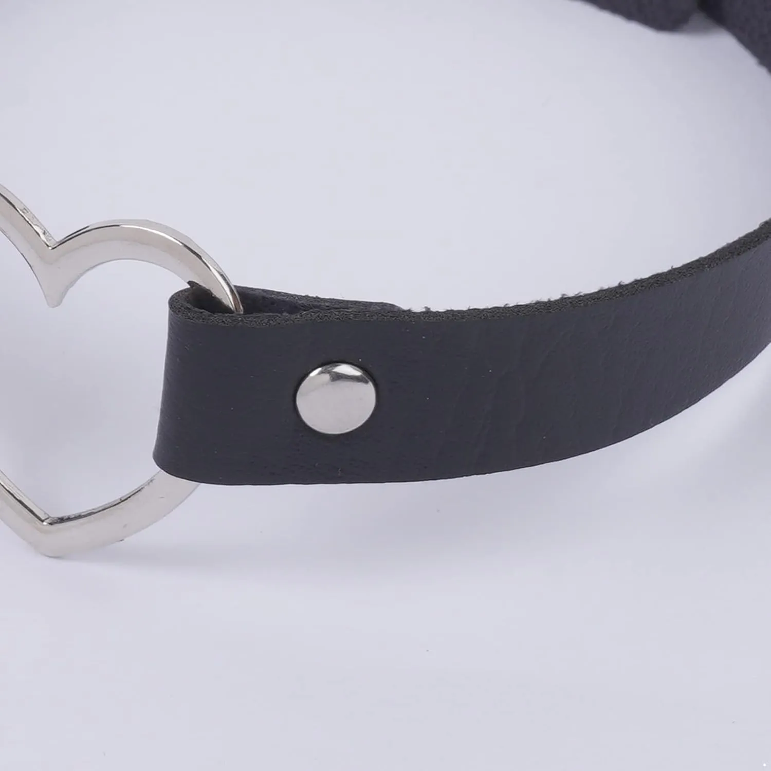 Women Punk Rivets PU Leather Choker Necklace Half Finger Belt Up Closure Rivets Gloves Night Club Party Costume