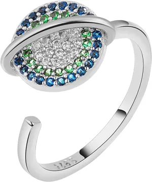 Women Wedding Band Rings Open Adjustable Rings Rings Anxiety Adjustable Spinning Gifts Planet Openning Adjustable Rings Fashion Rotating Rings -Girl Y-2K Aesthetic Jewelry (B, One Size)