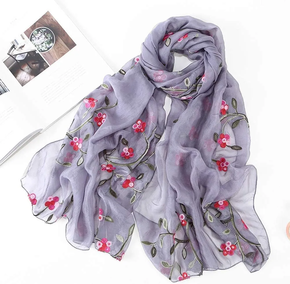 Women Winter Scarf Neck Scarves for Women Silk Long Scarf for Women Headband Hijabs Muslim Scarf (Grey, One Size)