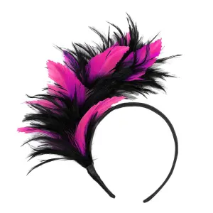 Women's 20s 50s Feather Fascinator Pearl Peacock Feather Hair Band Headband Clip Church Ascot Hats Flower