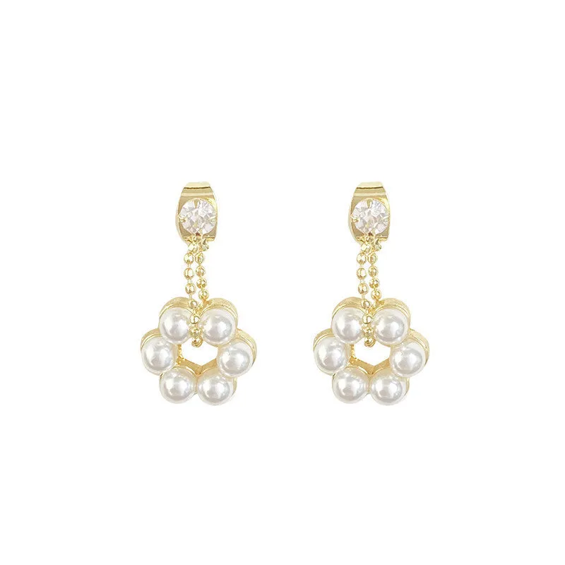 Women's All Match Micro-set Pearl Round Stud Earrings