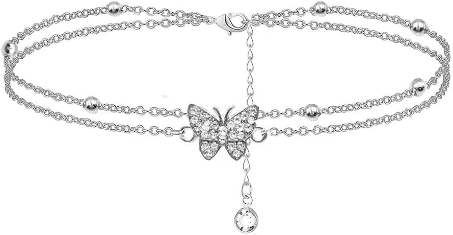 Women'S Anklets Women'S Foot Chain Double Foot Chain Adjustable Ankle Chain Beach Feet Hand Chain Female