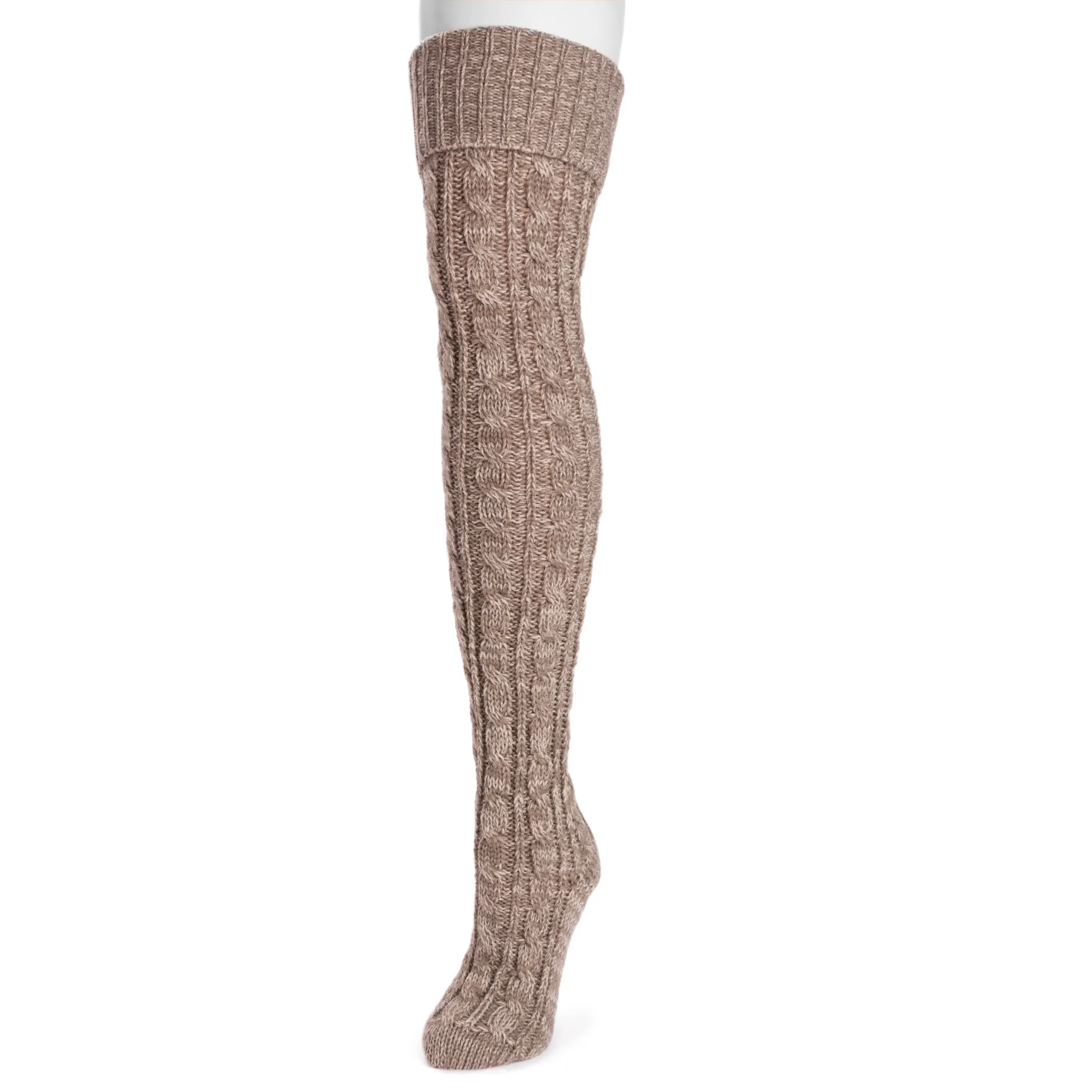 Women's Chunky Cable Knit Over the Knee Socks
