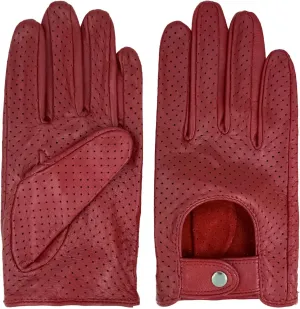 Womens Elegant Genuine Lambskin Leather Driving Gloves Unlined, Touchscreen