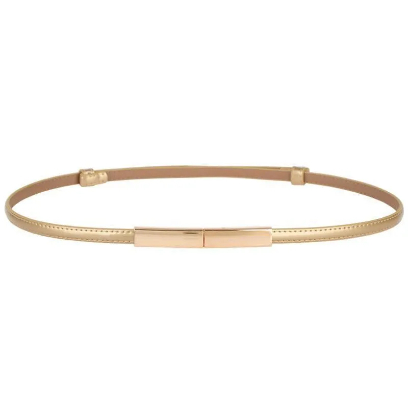 Women's Elegant Thin Leather Waistband - Frosted Two-Layer Cowhide Fashion Accent