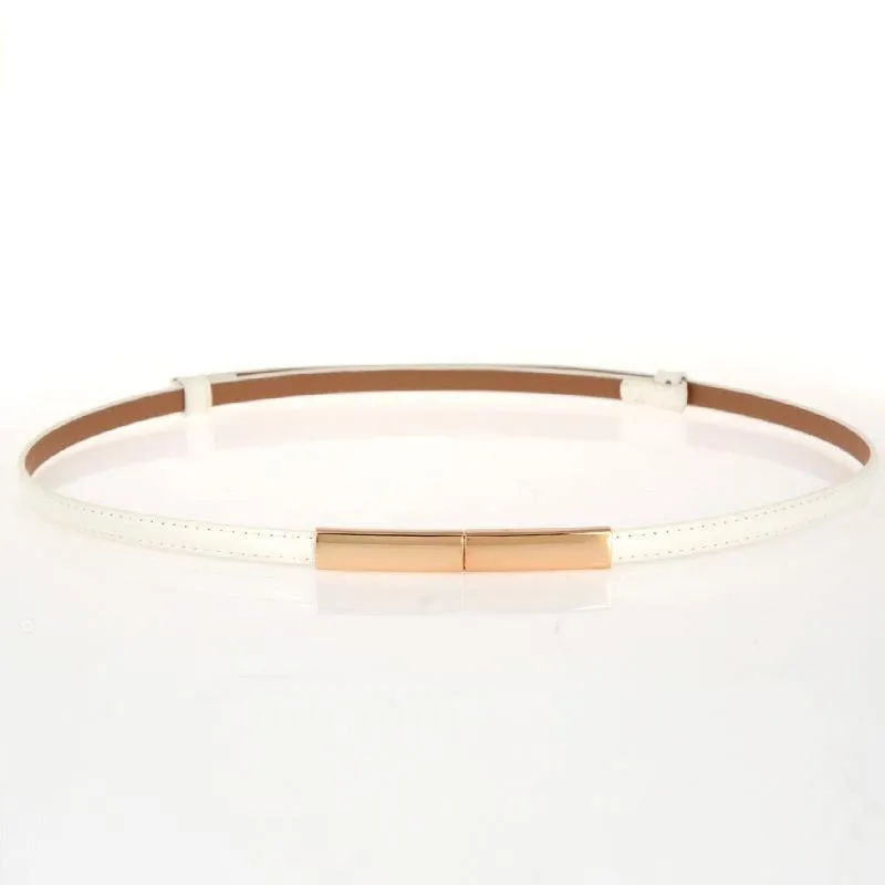 Women's Elegant Thin Leather Waistband - Frosted Two-Layer Cowhide Fashion Accent