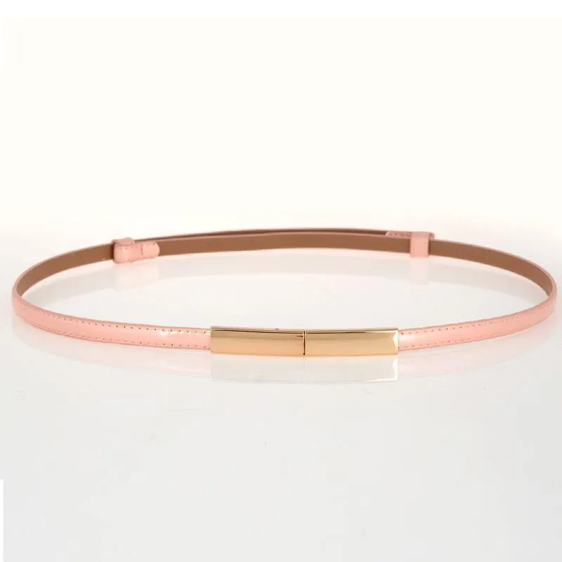 Women's Elegant Thin Leather Waistband - Frosted Two-Layer Cowhide Fashion Accent