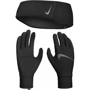 Womens Essential Headband and Glove Set - Black/Black/Silver