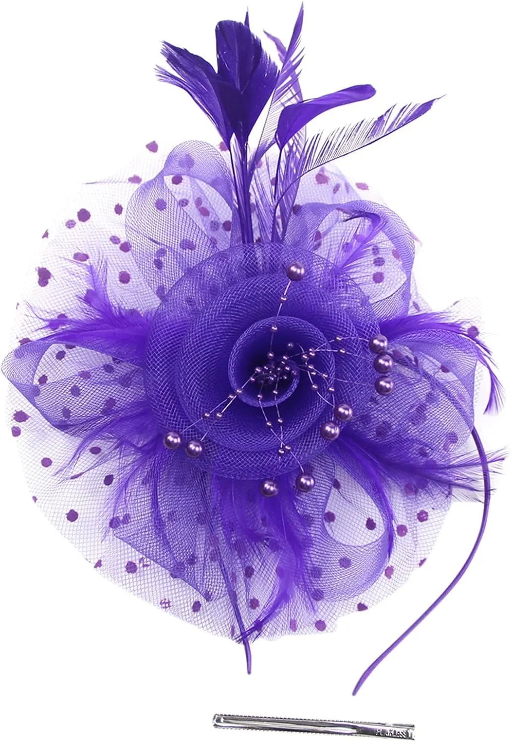 Womens Fascinator Veil Feather Hair Clip Tea Party Pillbox Hats Fascinators Bridal Kentucky Wedding Flower Derby Hat