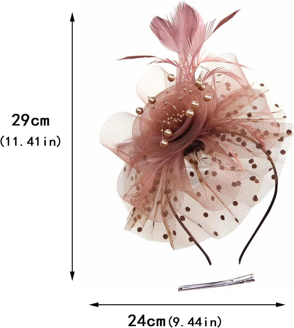 Womens Fascinator Veil Feather Hair Clip Tea Party Pillbox Hats Fascinators Bridal Kentucky Wedding Flower Derby Hat