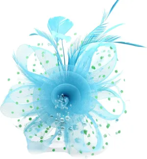 Womens Fascinator Veil Feather Hair Clip Tea Party Pillbox Hats Fascinators Bridal Kentucky Wedding Flower Derby Hat