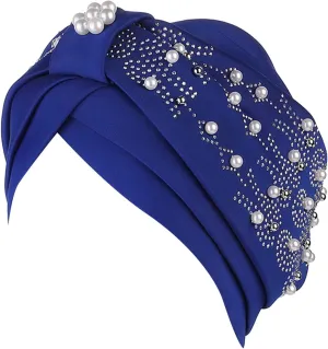 Womens Fashion Solid Color Hot Diamond Pearl Headband Womens Elastic Headband Cap Headband Cap Cute Fall Hats