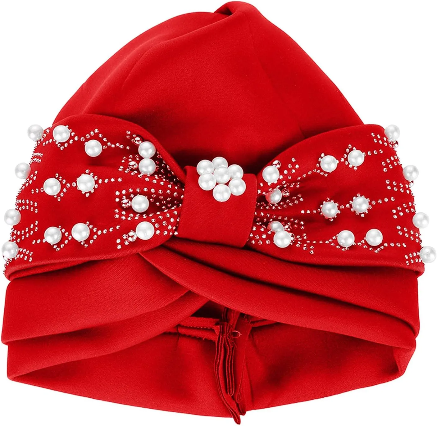 Womens Fashion Solid Color Hot Diamond Pearl Headband Womens Elastic Headband Cap Headband Cap Cute Fall Hats