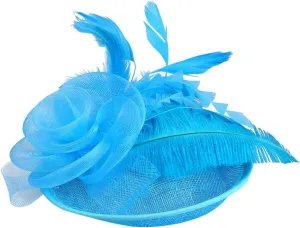 Women's Feather Flower Fascinators Tea Party Hats for Women Vintage Headband Fascinator Wedding Cocktail Hair Clip