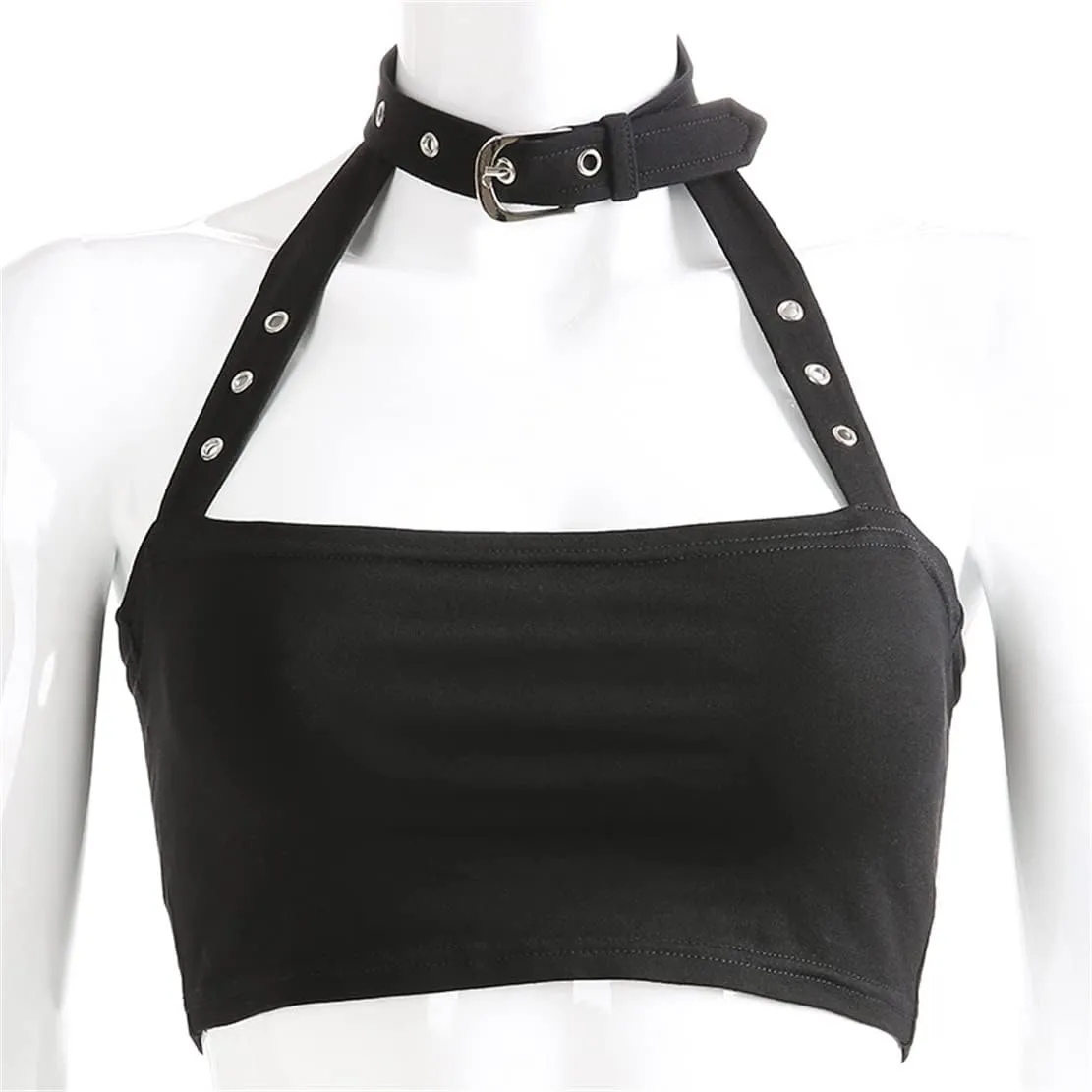 Women's Grunge Goth Tank Top Punk Black Sleeveless Cami Vest Y2k Mall Camisole Steampunk Alt Shirts Tees