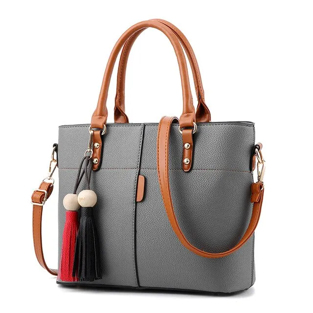 Women's Large Capacity Leather Handbag – Classic Retro Shoulder Tote & Daily Crossbody Bag