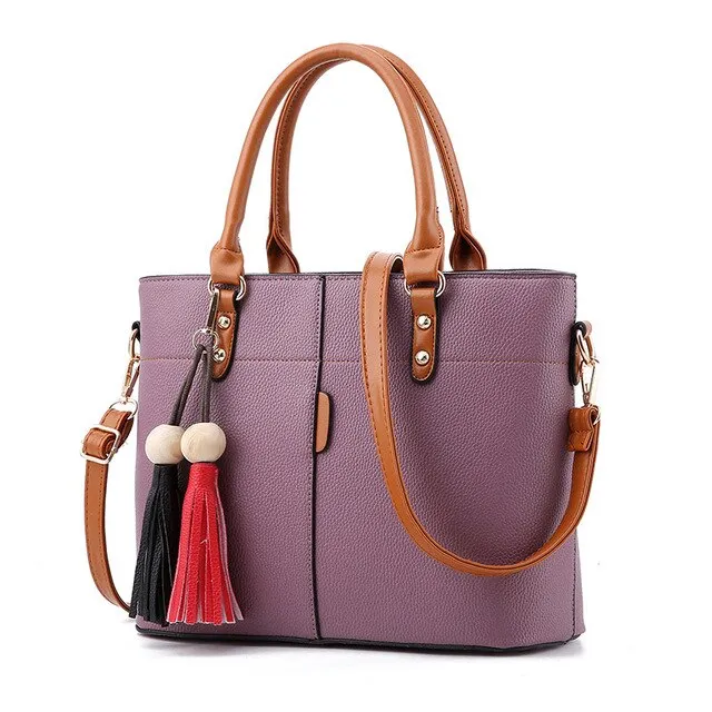 Women's Large Capacity Leather Handbag – Classic Retro Shoulder Tote & Daily Crossbody Bag