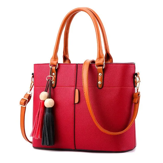 Women's Large Capacity Leather Handbag – Classic Retro Shoulder Tote & Daily Crossbody Bag