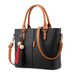 Women's Large Capacity Leather Handbag – Classic Retro Shoulder Tote & Daily Crossbody Bag