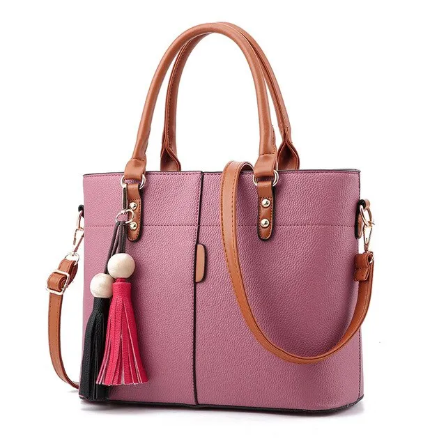 Women's Large Capacity Leather Handbag – Classic Retro Shoulder Tote & Daily Crossbody Bag