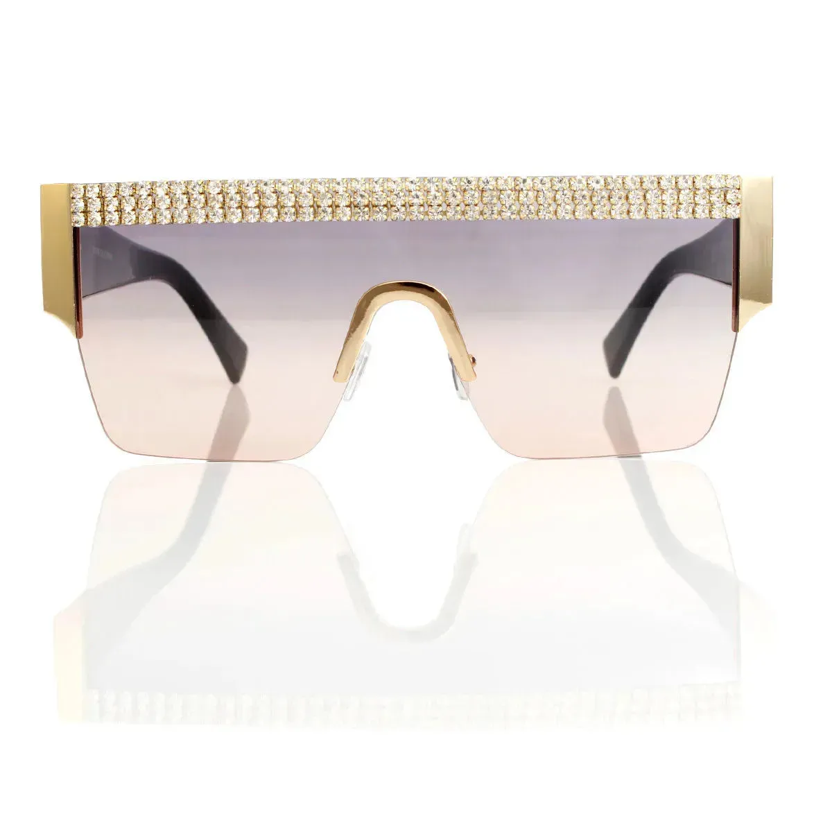 Women's Light Purple to Reddish Orangle Gradient Shield Sunglasses: Style & Protection