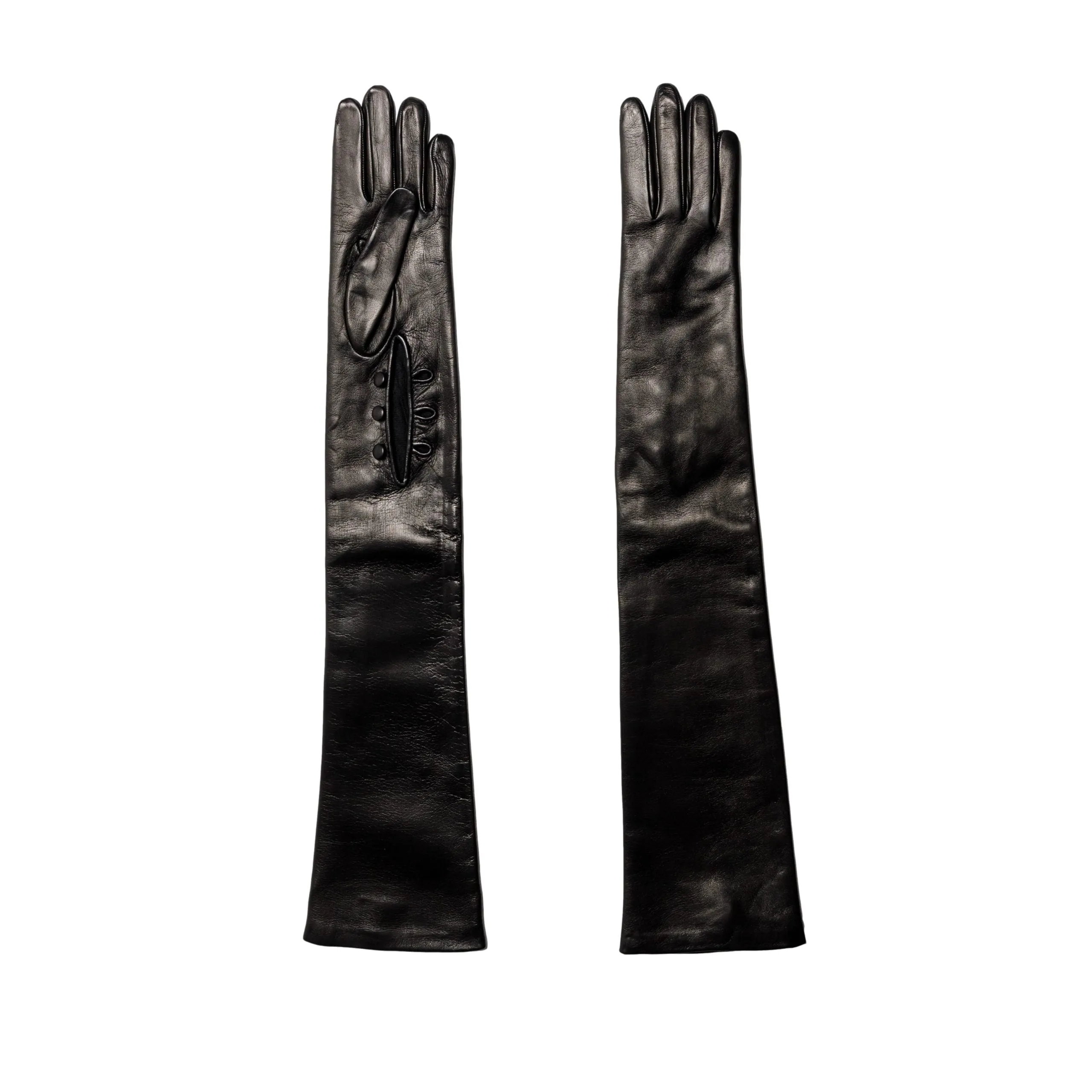 Women's opera nappa leather gloves colour black 16BT silk lined