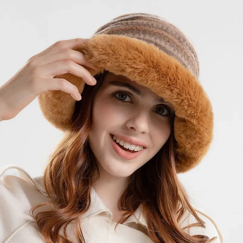 Women’s Patterned Fur Bucket Hats