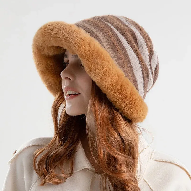 Women’s Patterned Fur Bucket Hats