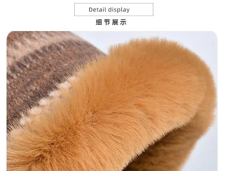 Women’s Patterned Fur Bucket Hats