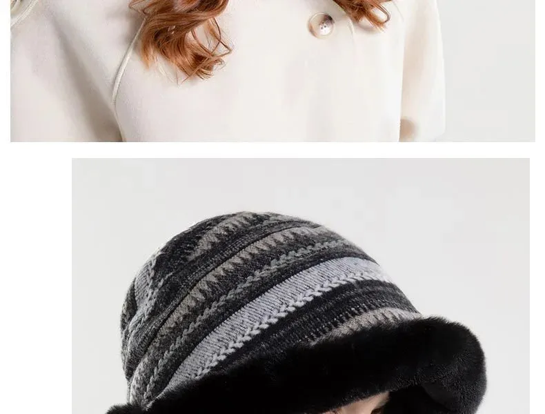 Women’s Patterned Fur Bucket Hats