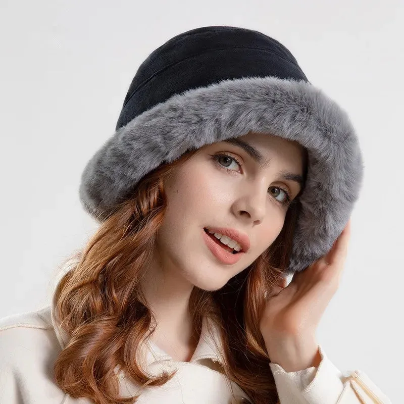 Women’s Patterned Fur Bucket Hats