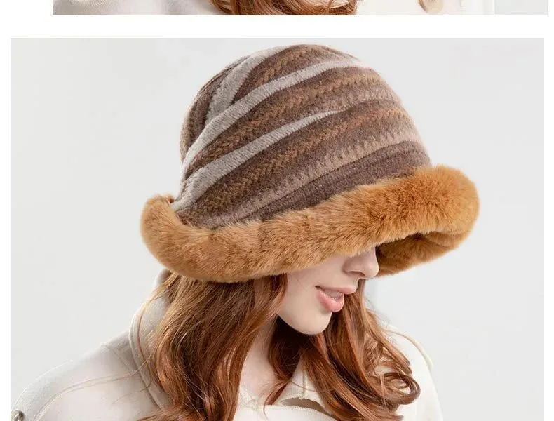 Women’s Patterned Fur Bucket Hats