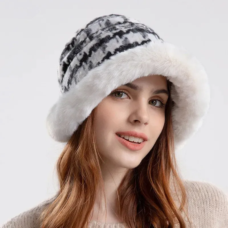 Women’s Patterned Fur Bucket Hats