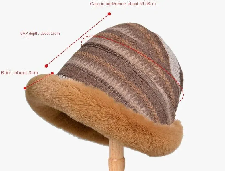 Women’s Patterned Fur Bucket Hats