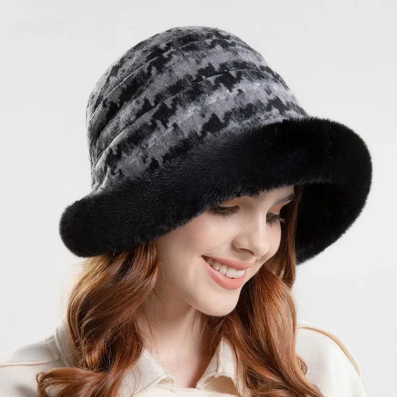 Women’s Patterned Fur Bucket Hats