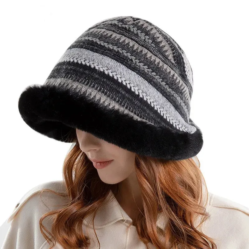 Women’s Patterned Fur Bucket Hats