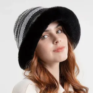 Women’s Patterned Fur Bucket Hats