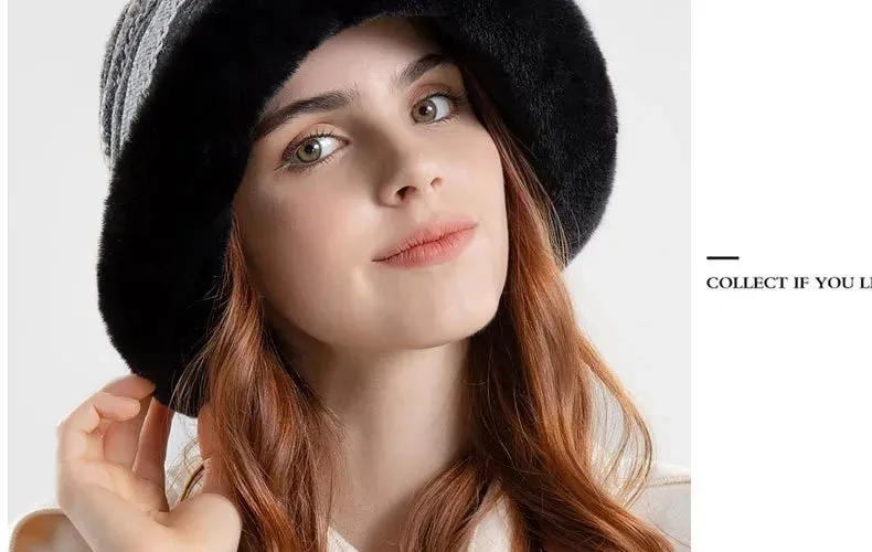 Women’s Patterned Fur Bucket Hats