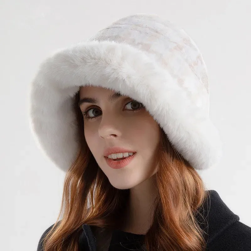Women’s Patterned Fur Bucket Hats